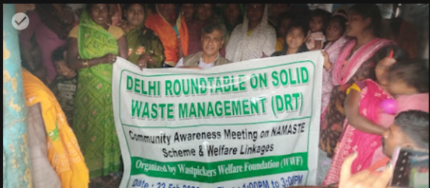 Solid waste management awareness banner for waste picker rights